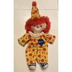 VTG Knickerbocker Clown‎ Half-Pint Orange String Hair Polka Dot Outfit 13" Korea